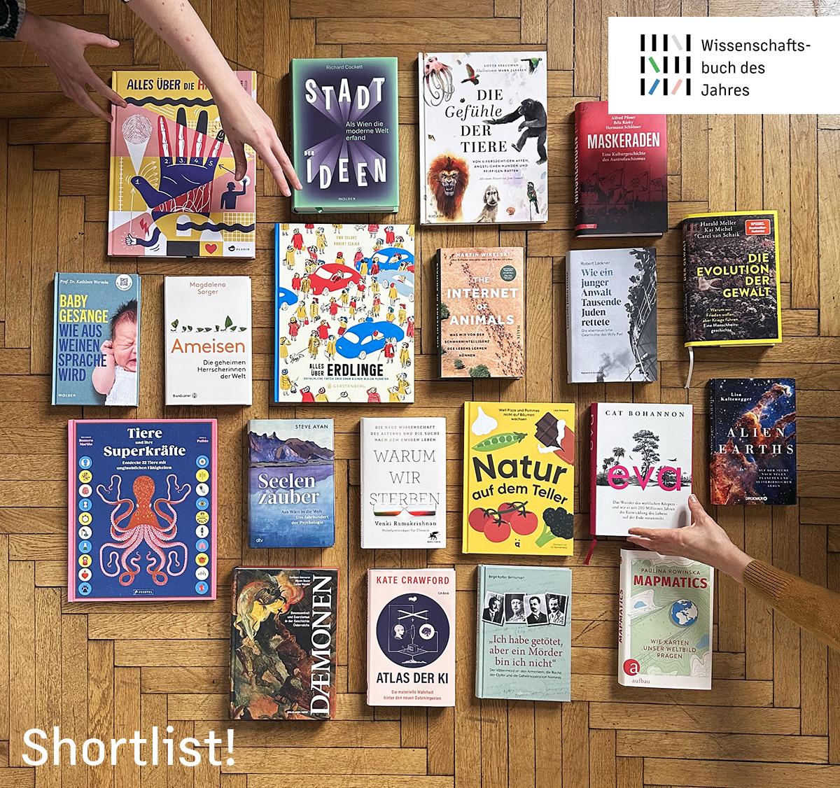 Titel der Shortlist zum Wissenschaftsbuch des Jahres 2025