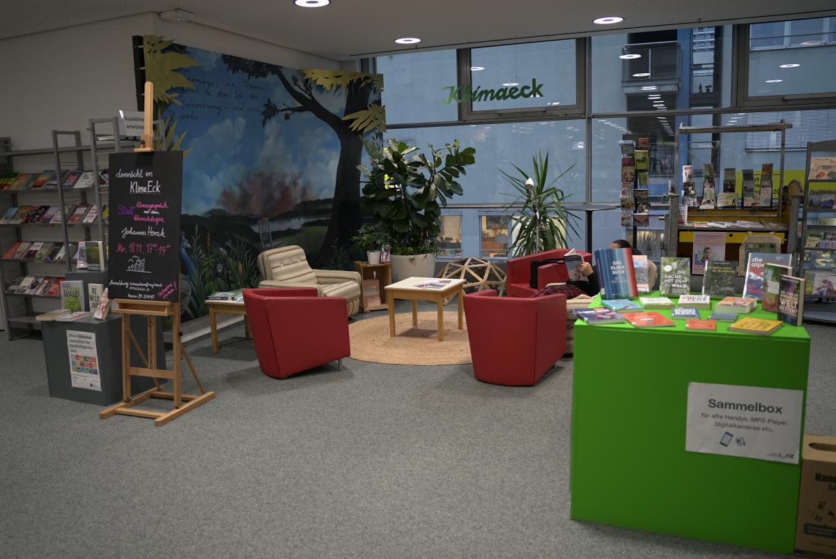 KlimaEck der Stadtbibliothek Wissensturm Linz