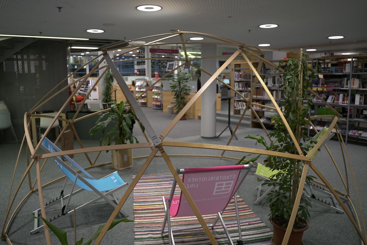 KlimaEck der Stadtbibliothek Wissensturm Linz