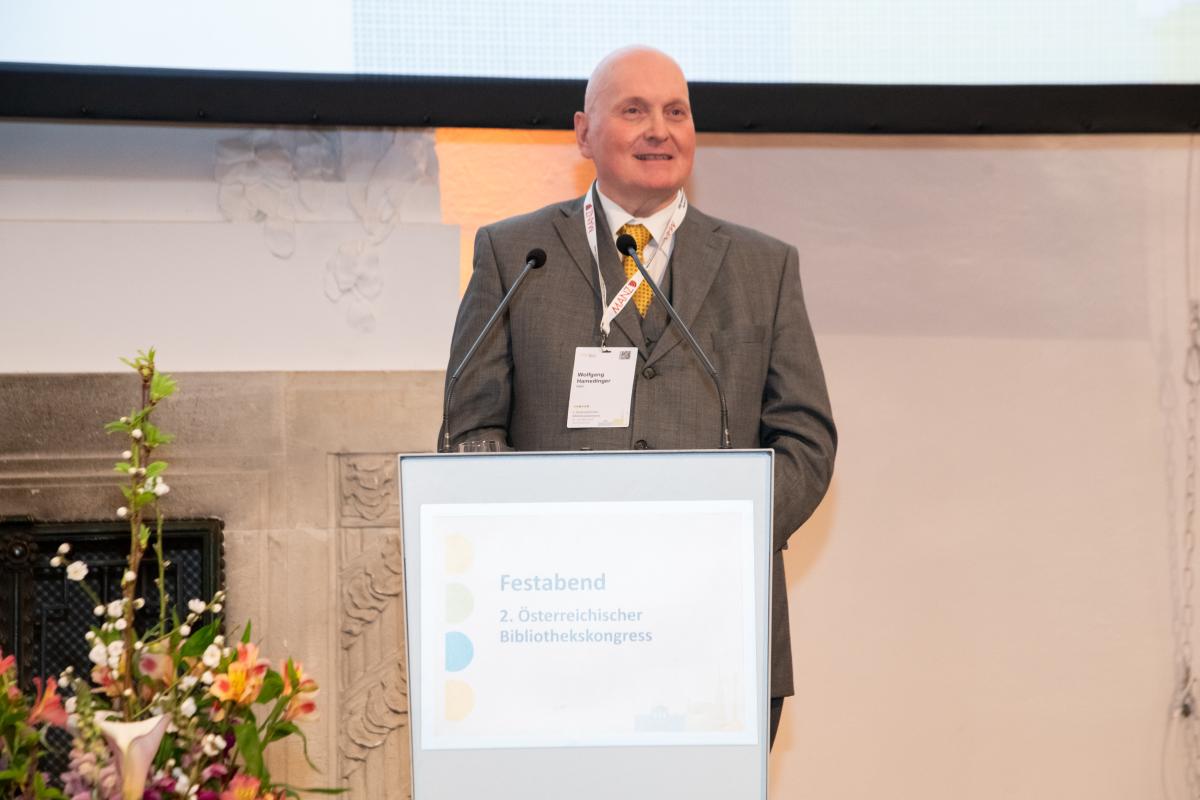 Wolfgang Hamedinger beim Festabend in der Nationalbibliothek