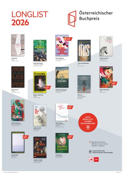 Longlist Österreichischer Buchpreis 2026