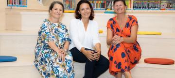 Dr. Michaela Haller (Lesezentrum Steiermark), Leiterin Doris Brunner und Dr. Marie Therese Stampfl (BVÖ).
